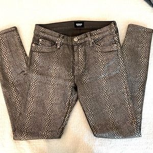 Hudson Nico silver snakeskin skinny jeans